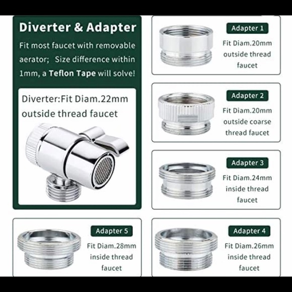 NEW Zconiey faucet adapter kitchen/bath/laundry - Picture 6 of 9